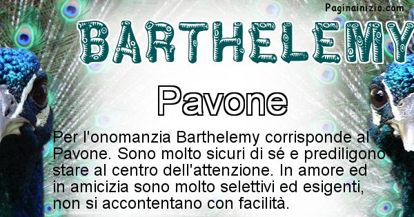 Barthelemy - Animale associato al nome Barthelemy