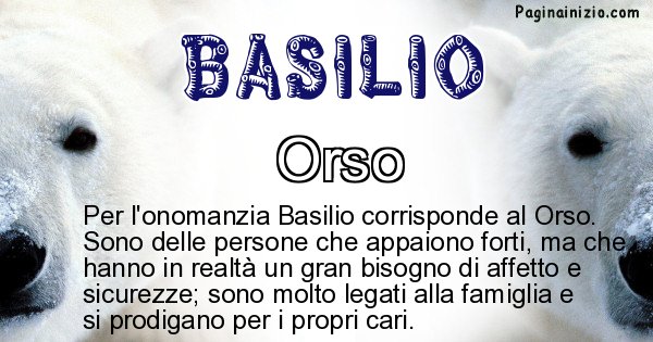 Basilio - Animale associato al nome Basilio