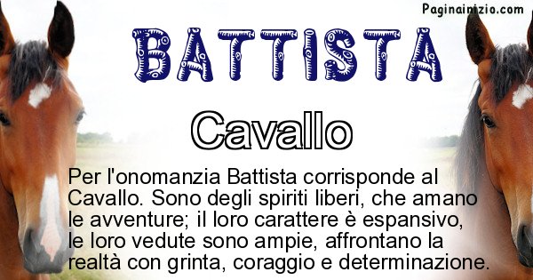 Battista - Animale associato al nome Battista