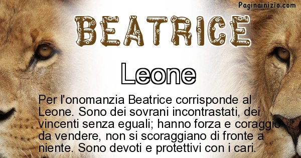Beatrice - Animale associato al nome Beatrice