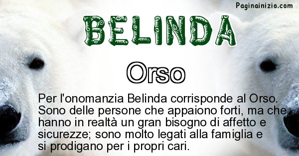 Belinda - Animale associato al nome Belinda
