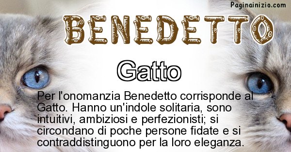 Benedetto - Animale associato al nome Benedetto