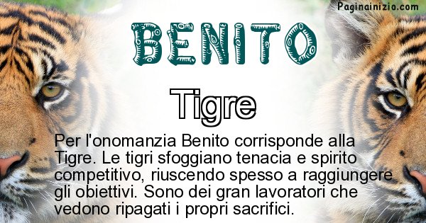 Benito - Animale associato al nome Benito