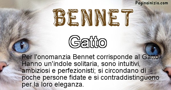 Bennet - Animale associato al nome Bennet