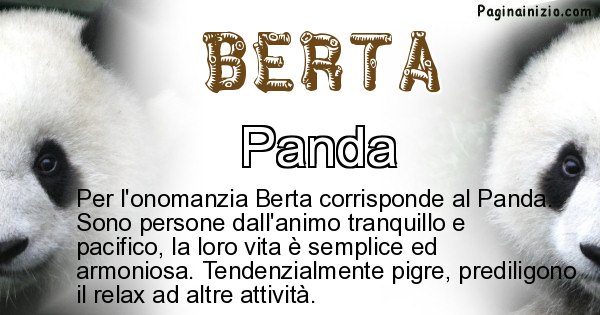 Berta - Animale associato al nome Berta