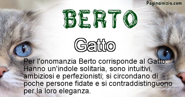 Berto - Animale associato al nome Berto