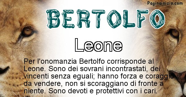 Bertolfo - Animale associato al nome Bertolfo