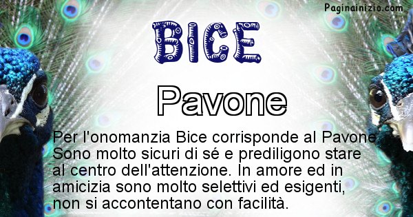 Bice - Animale associato al nome Bice