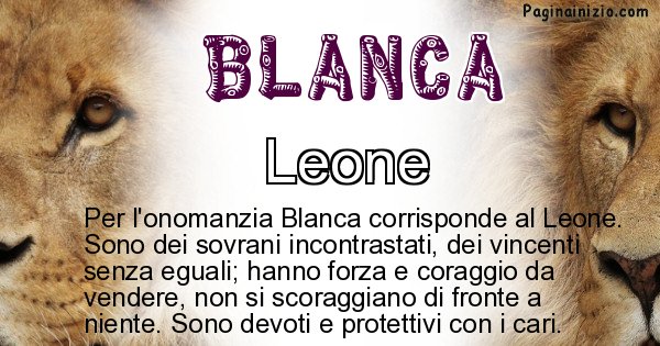 Blanca - Animale associato al nome Blanca