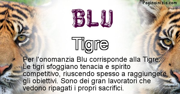 Blu - Animale associato al nome Blu