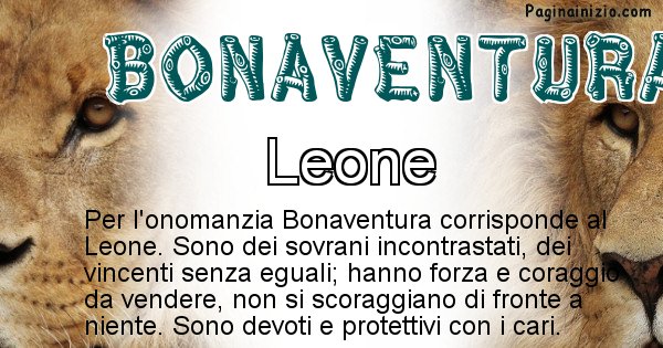 Bonaventura - Animale associato al nome Bonaventura