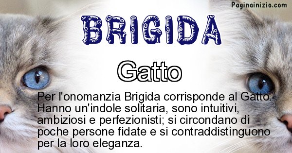 Brigida - Animale associato al nome Brigida
