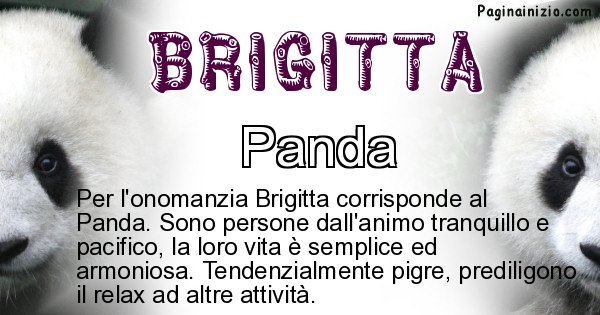 Brigitta - Animale associato al nome Brigitta