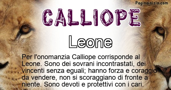 Calliope - Animale associato al nome Calliope