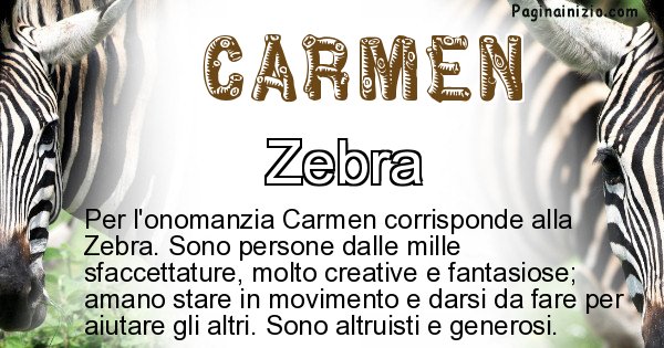Carmen - Animale associato al nome Carmen