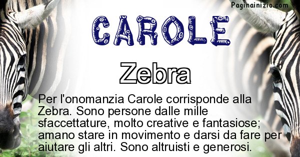 Carole - Animale associato al nome Carole