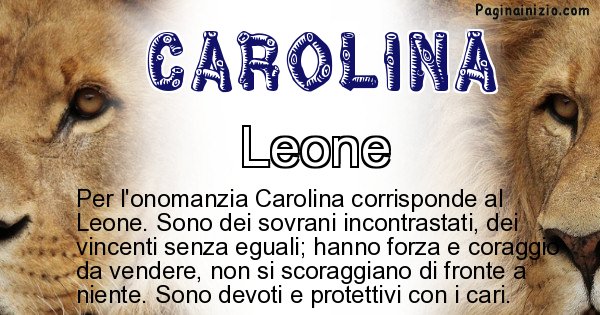 Carolina - Animale associato al nome Carolina