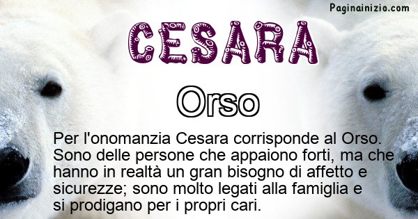 Cesara - Animale associato al nome Cesara