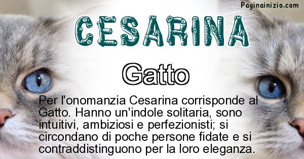 Cesarina - Animale associato al nome Cesarina
