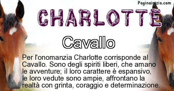 Charlotte - Animale associato al nome Charlotte
