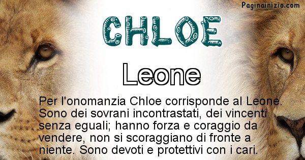 Chloe - Animale associato al nome Chloe