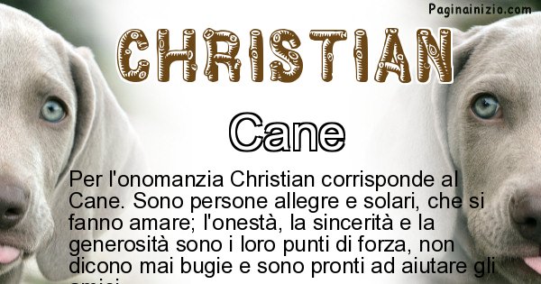 Christian - Animale associato al nome Christian