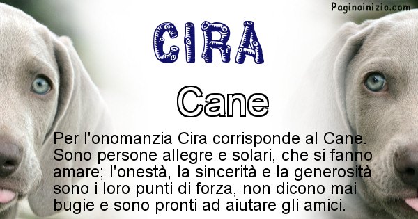 Cira - Animale associato al nome Cira
