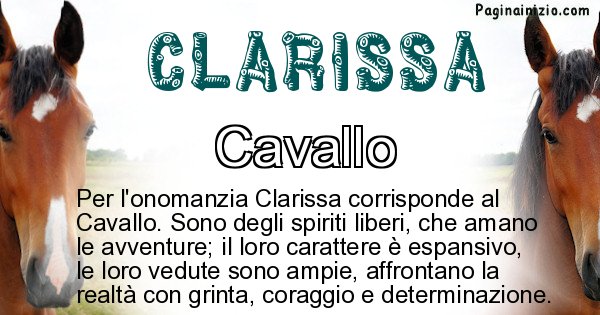 Clarissa - Animale associato al nome Clarissa