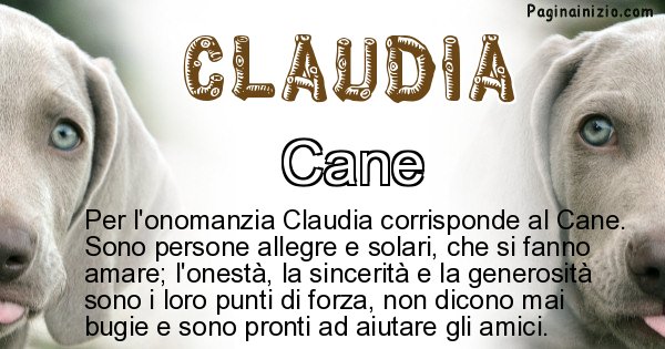 Claudia - Animale associato al nome Claudia