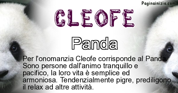 Cleofe - Animale associato al nome Cleofe