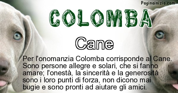 Colomba - Animale associato al nome Colomba