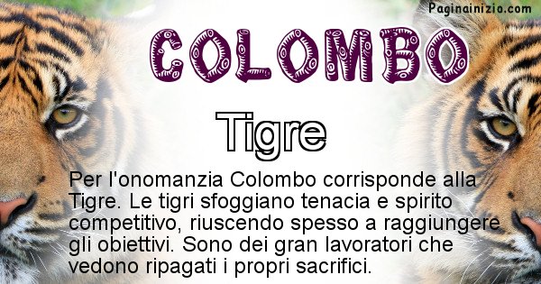 Colombo - Animale associato al nome Colombo