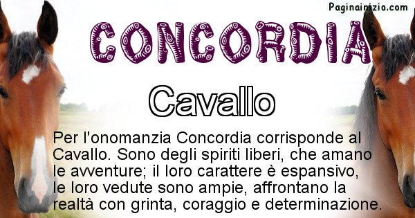 Concordia - Animale associato al nome Concordia