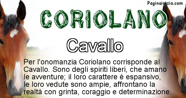 Coriolano - Animale associato al nome Coriolano