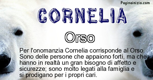 Cornelia - Animale associato al nome Cornelia