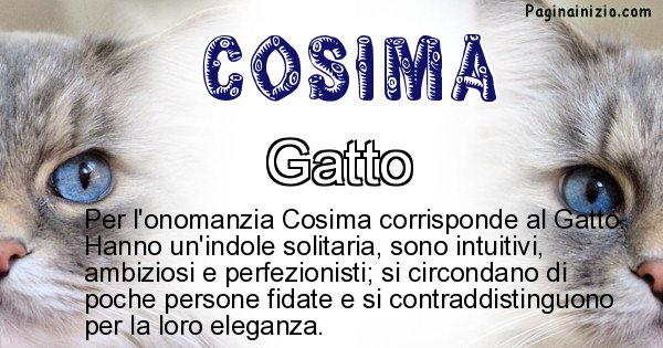 Cosima - Animale associato al nome Cosima