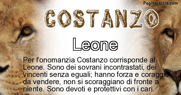 Costanzo - Animale associato al nome Costanzo