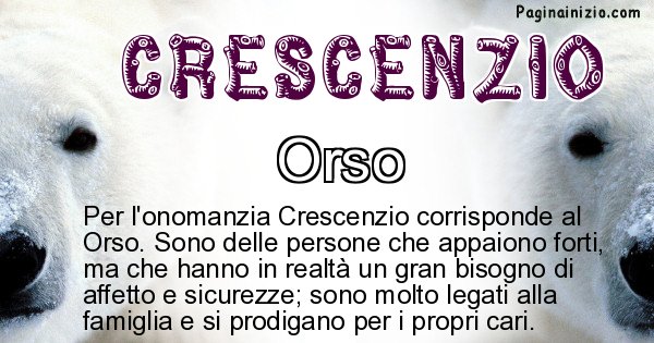 Crescenzio - Animale associato al nome Crescenzio