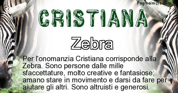 Cristiana - Animale associato al nome Cristiana