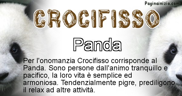 Crocifisso - Animale associato al nome Crocifisso