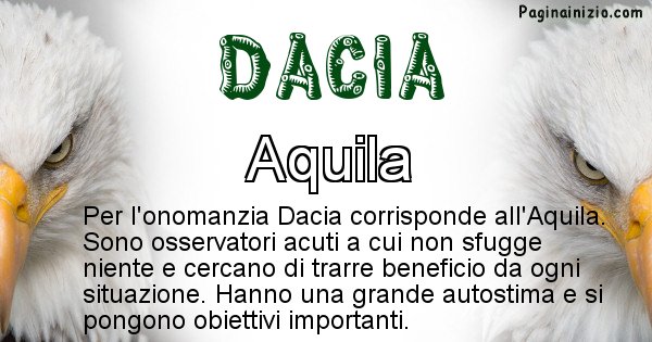 Dacia - Animale associato al nome Dacia