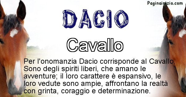 Dacio - Animale associato al nome Dacio