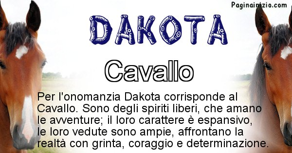 Dakota - Animale associato al nome Dakota