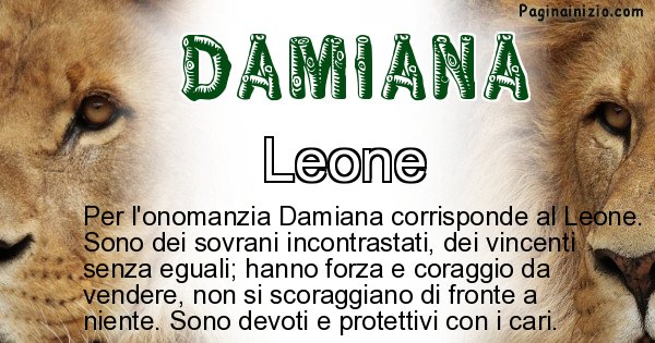 Damiana - Animale associato al nome Damiana