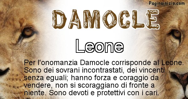 Damocle - Animale associato al nome Damocle