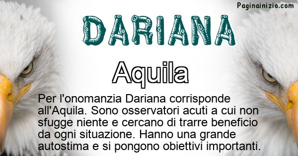 Dariana - Animale associato al nome Dariana