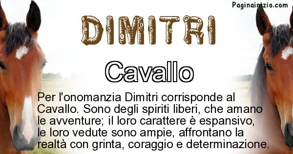 Dimitri - Animale associato al nome Dimitri