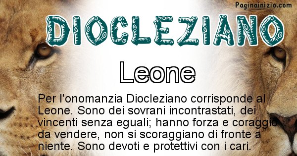 Diocleziano - Animale associato al nome Diocleziano