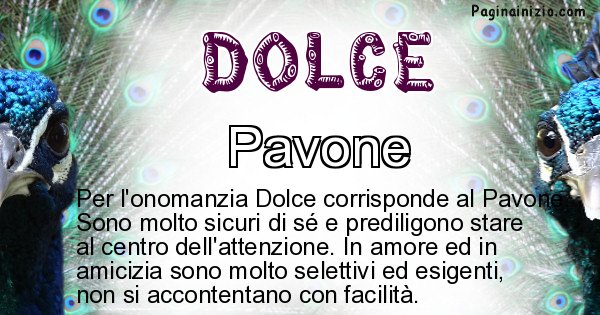 Dolce - Animale associato al nome Dolce