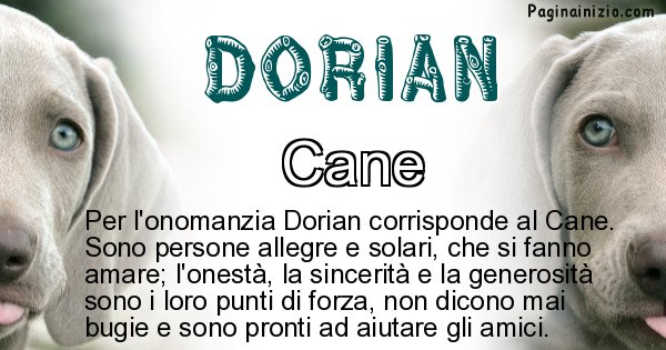 Dorian - Animale associato al nome Dorian